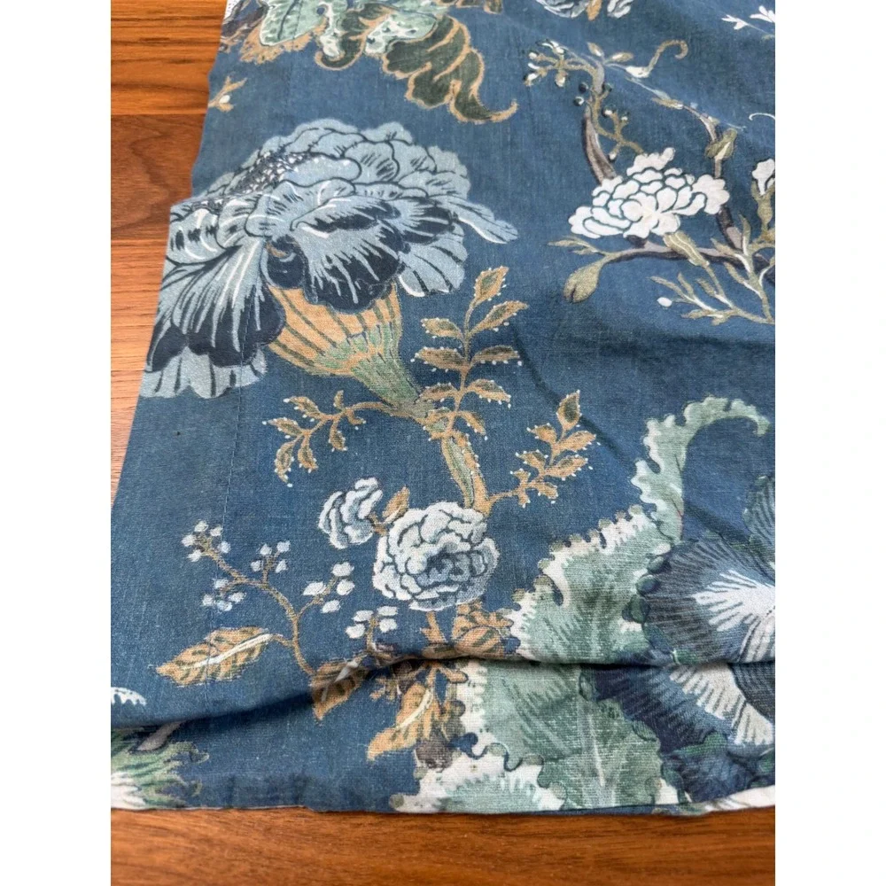 Pottery Barn Dahlia Floral Pillow Sham 20x26 Blue Multi Botanical Cotton Bedding